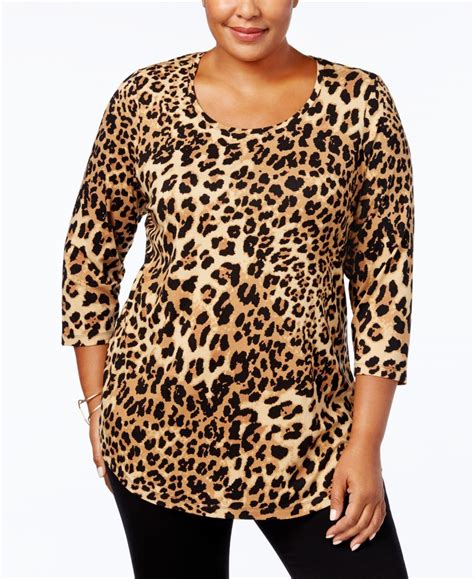 cheetah print plus size tops.